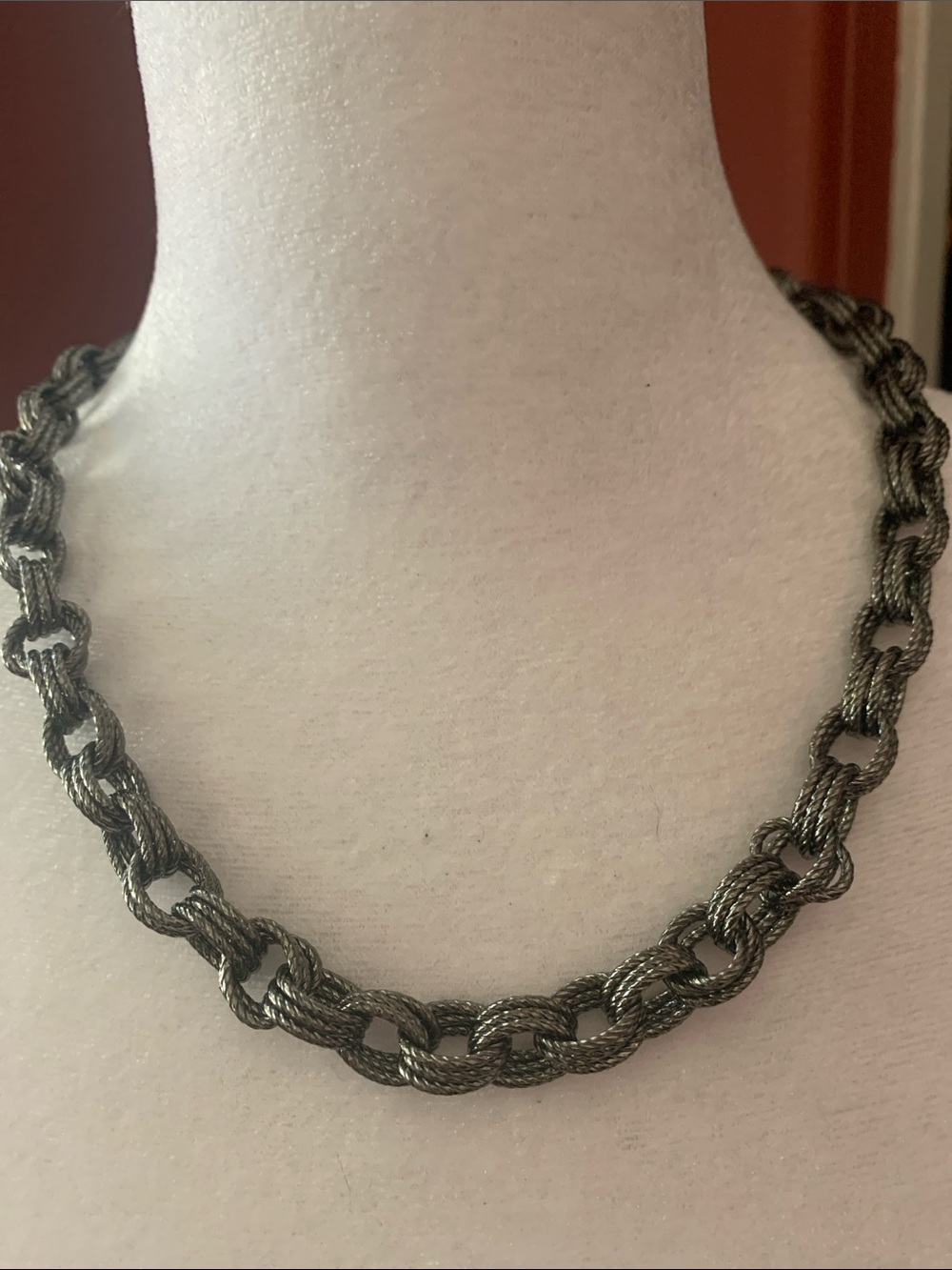 Twisted Rope Chain Necklace in Gunmetal
